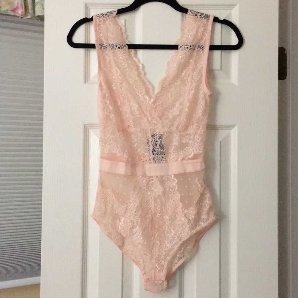 Light pink lace bodysuit